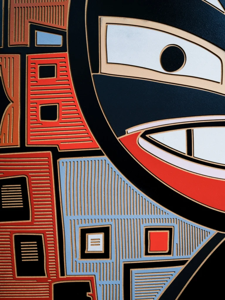 Bad Boy by Zolo Kis — close-up of the eye, grin and surrounding relief patterns