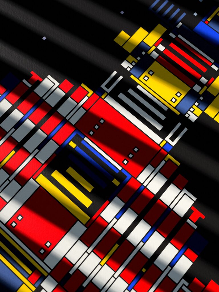Drift Lantern K2 fine art print by Zolo Kis — close-up of the printed lines and colour blocks