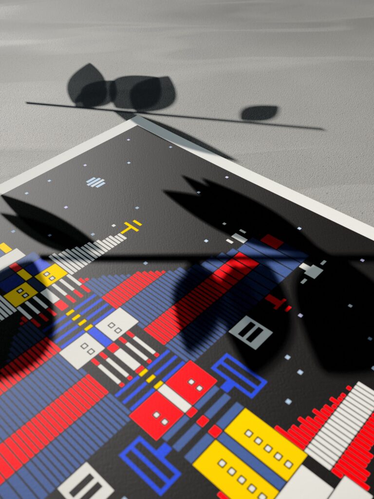Ember Voyager 2 fine art print by Zolo Kis — low-angle view across a corner of the sheet