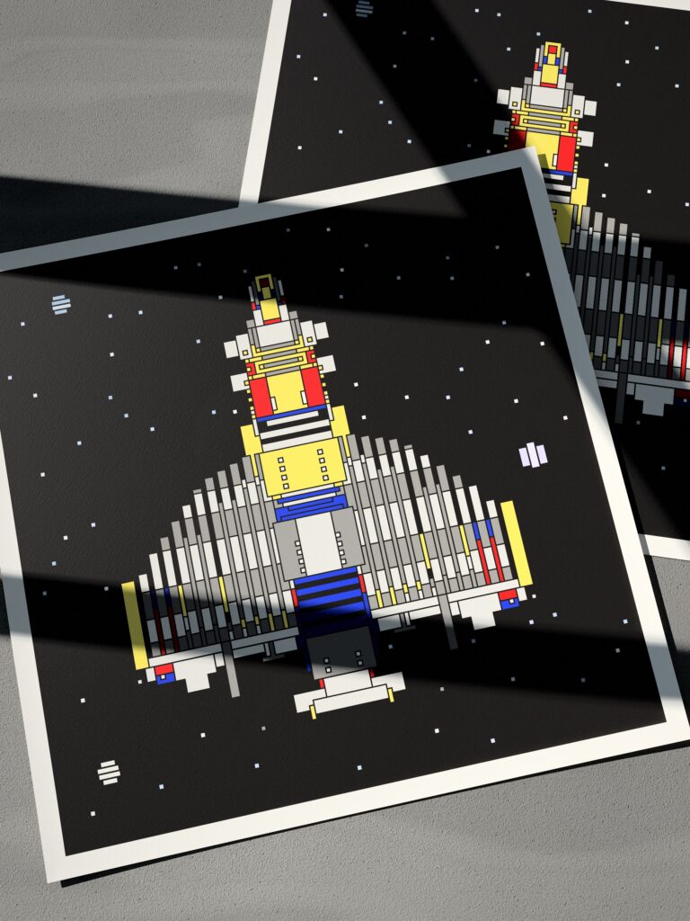 Long Haul 9 fine art print by Zolo Kis — two unframed sheets overlapping on a grey surface