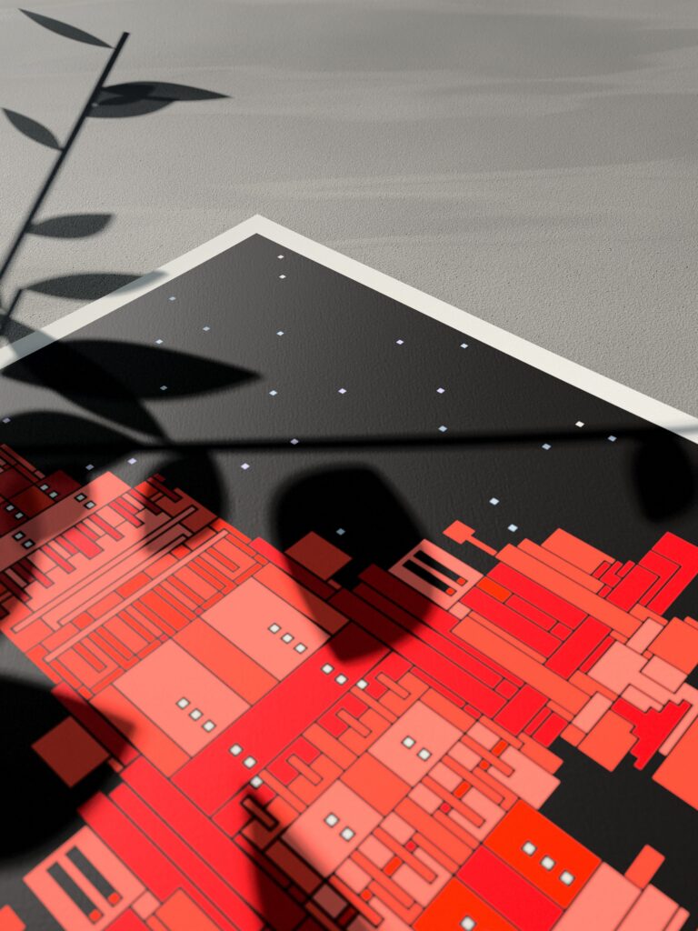 Lumen Ark 11 fine art print by Zolo Kis — low-angle view across a corner of the sheet