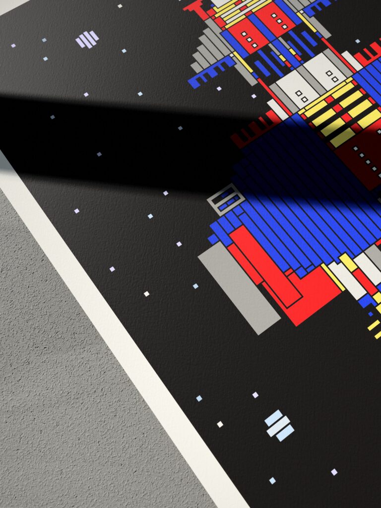 Meridian Pod 8 fine art print by Zolo Kis — close-up of the corner of the sheet and the paper edge