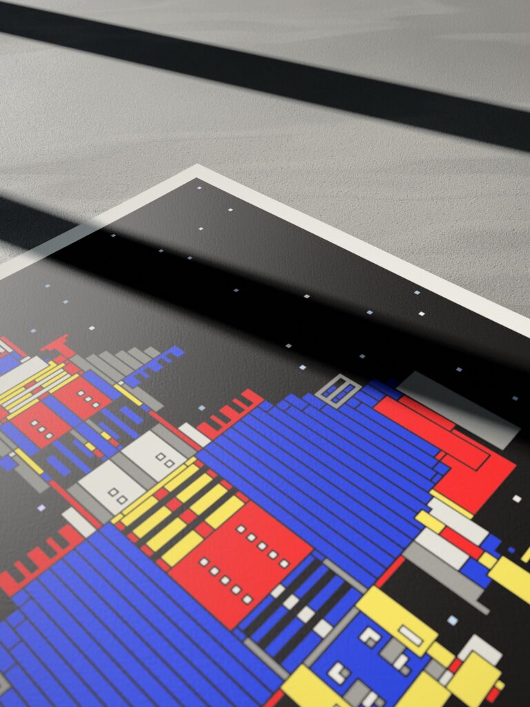 Meridian Pod 8 fine art print by Zolo Kis — low-angle view across a corner of the sheet