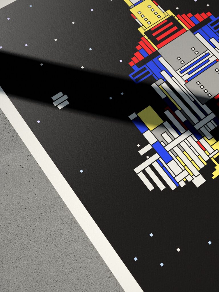 Orbis Glider fine art print by Zolo Kis — close-up of the corner of the sheet and the paper edge