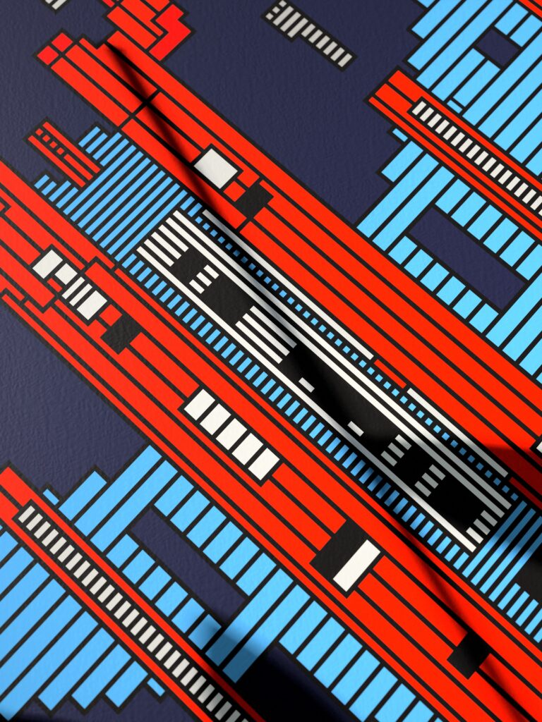 Strata Unit 4 fine art print by Zolo Kis — close-up of the printed lines and colour blocks