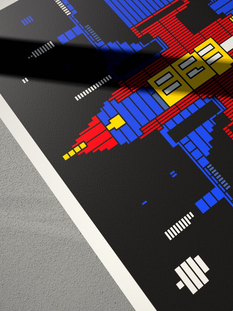 VX-12 Courier fine art print by Zolo Kis — close-up of the corner of the sheet and the paper edge