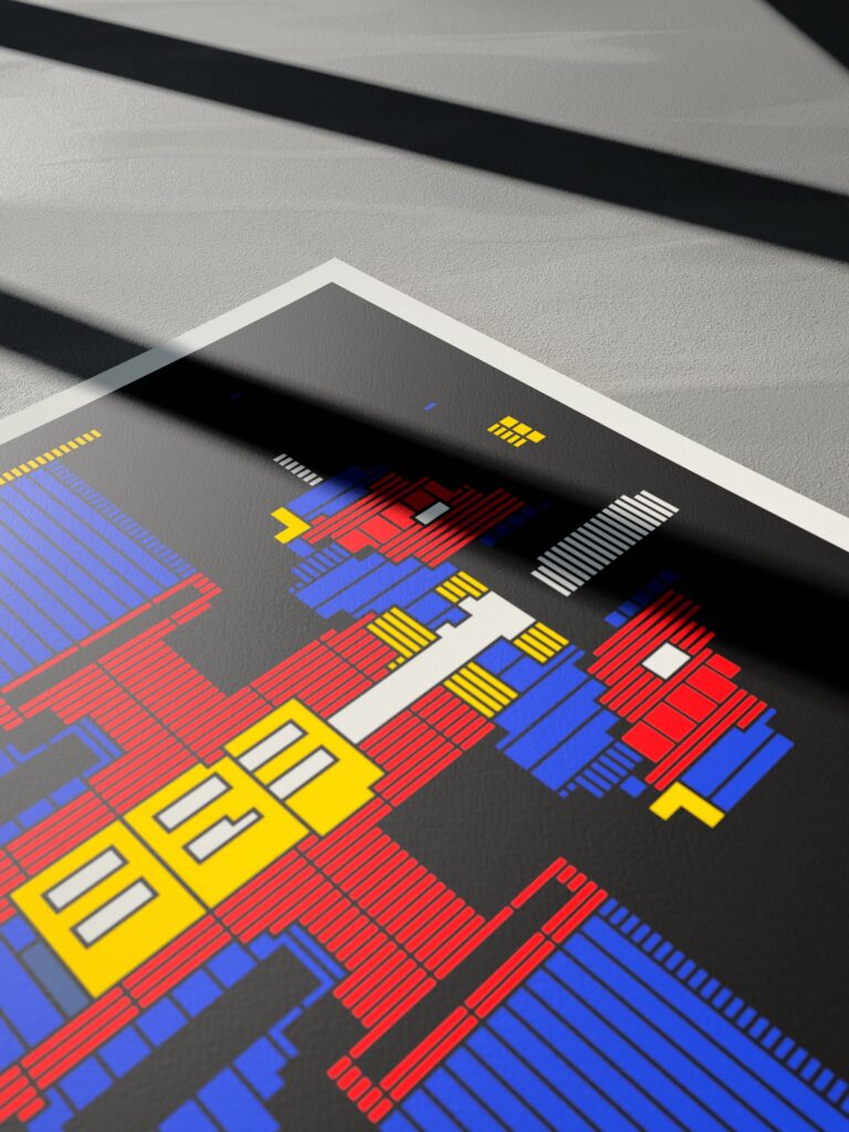 VX-12 Courier fine art print by Zolo Kis — low-angle view across a corner of the sheet