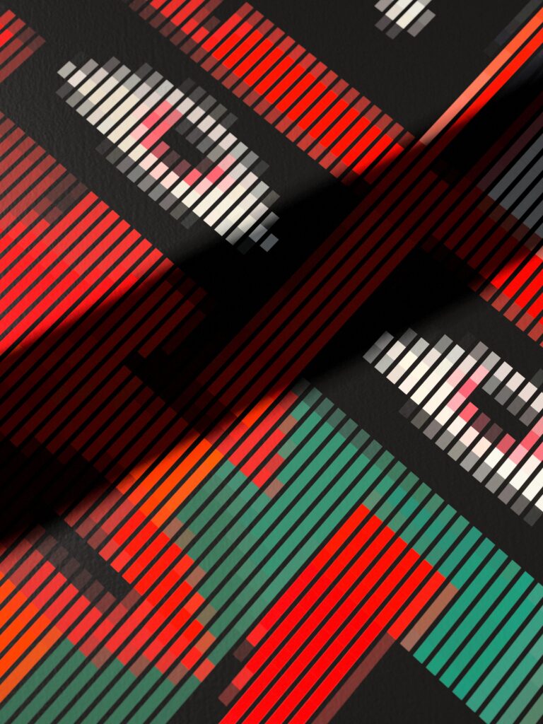 The Captain of the Spaceship fine art print by Zolo Kis — close-up of the printed lines