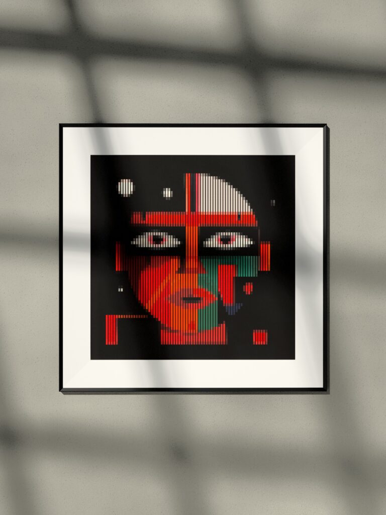 The Captain of the Spaceship fine art print by Zolo Kis — framed behind glass, hanging on a wall in window light